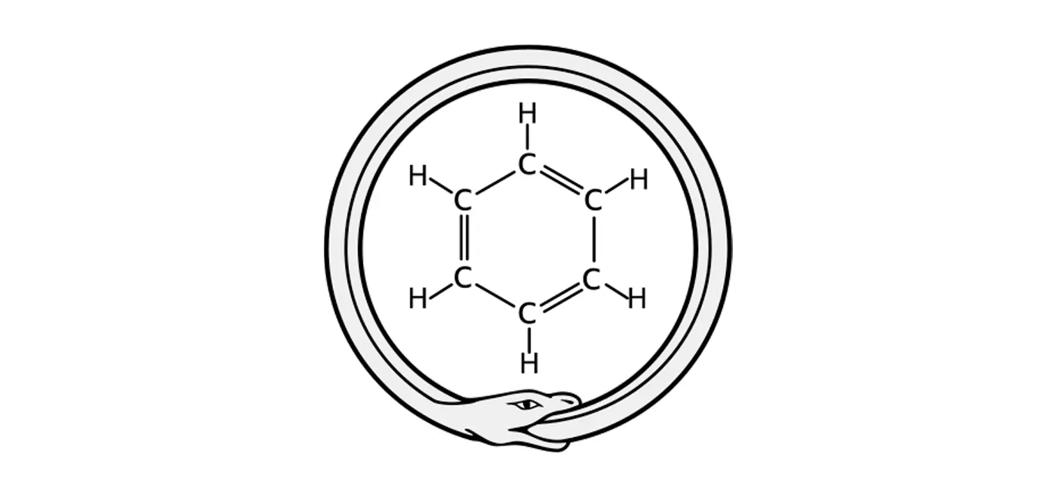 Ouroboros symbol and its inspiration to the chemist who discovered benzene.